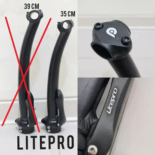 handlepost bengkok lengkung LITEPRO tiang stir stang sepeda lipat minion seli folding