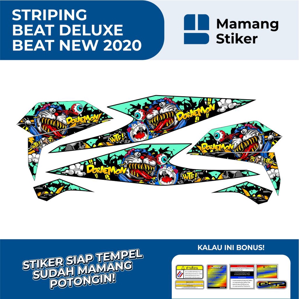 STRIPING BEAT 2020 Motif 8 Doraemon Zombie/STIKER BEAT DELUXE/STICKER BEAT NEW 2021/HONDA BEAT 2020 