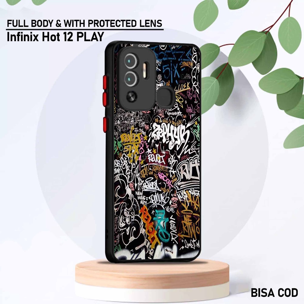 Case Infinix Hot 12 Play - Motif Case [ Aesth Grvty ] - Hardcase Infinix Hot 12 Play - Softcase Infi