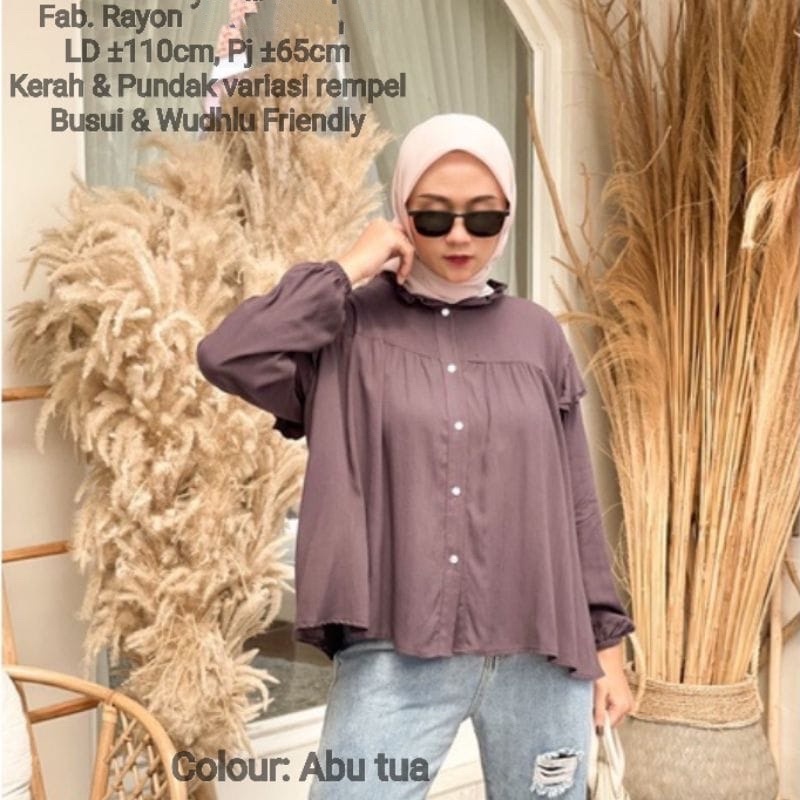 (DBY) BLOUSE HAEDA REMPEL DAILY KEMEJA BUSUI BLOUSE RAYON