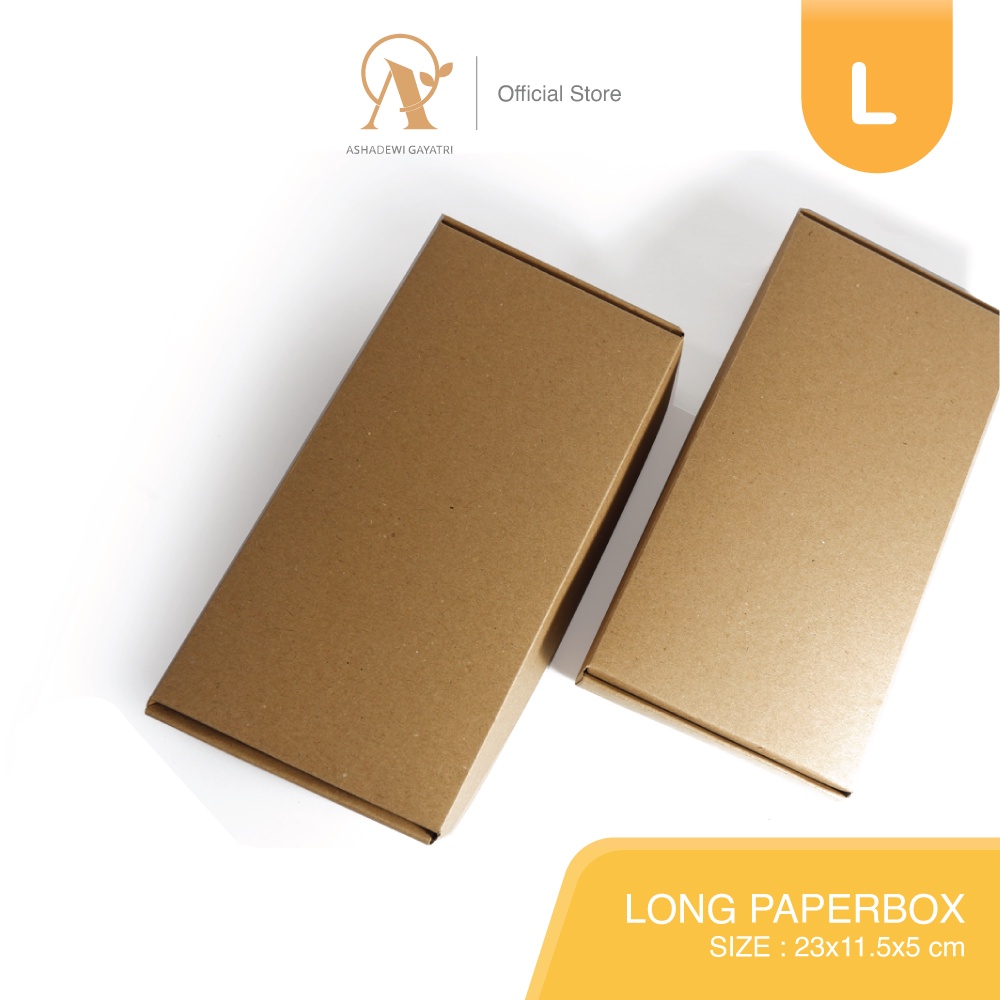 

Ashadewi Gayatri - Long Paperbox L /Large Size (23x11.5x5 cm) Brown Kraft / Paper Box / Paper Packaging