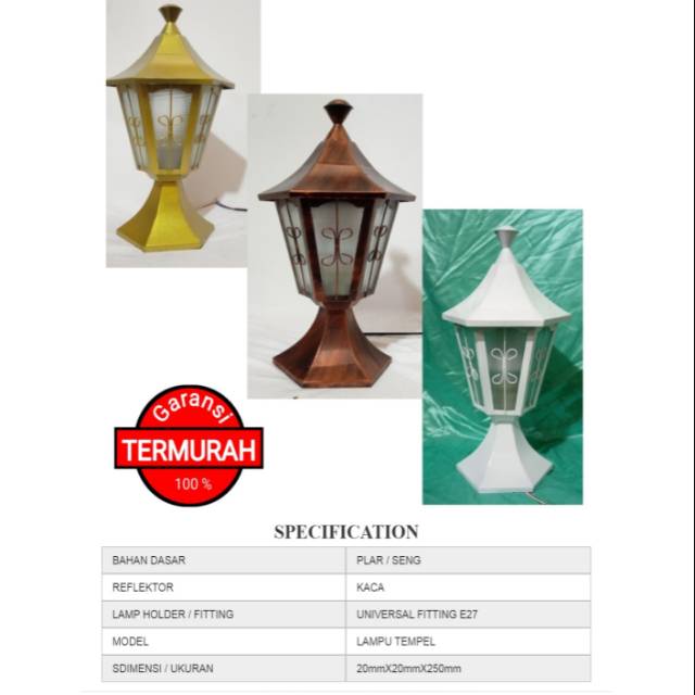 TERBARU KAP LAMPU HIAS MINIMALIS PAGAR
