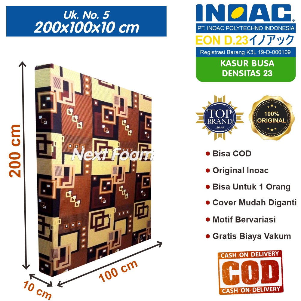 Kasur Busa Inoac Ukuran No 5 200x100x10 cm Tebal 10 cm EON D23 ORIGINAL INOAC Asli