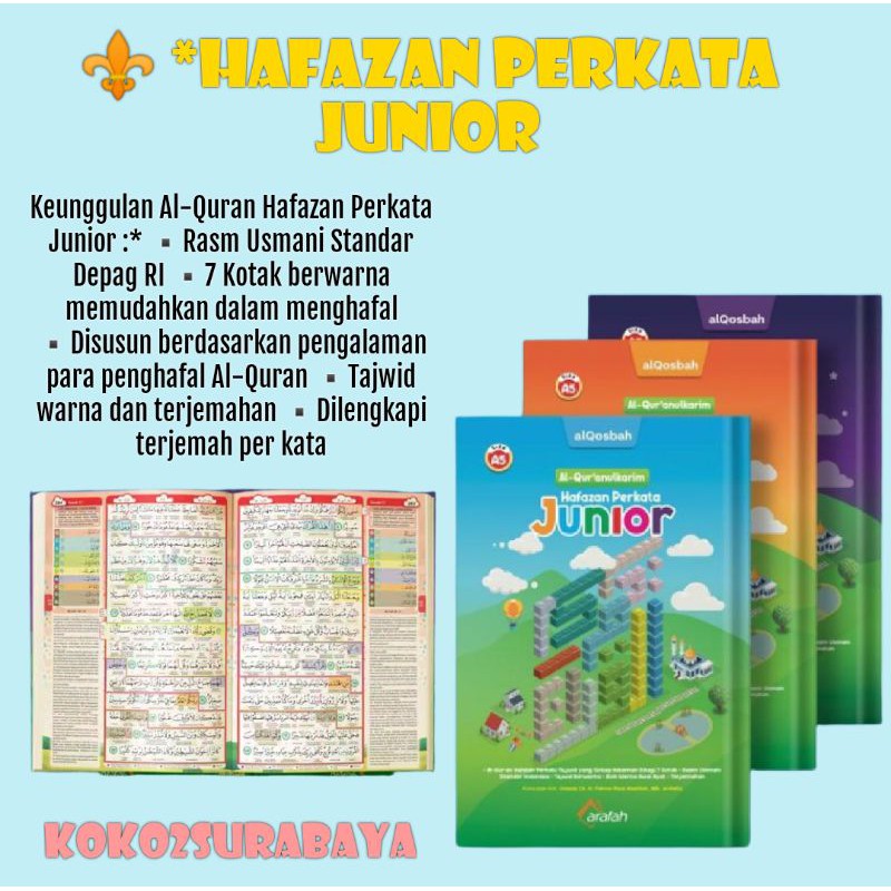 ALQURAN HAFAZAN PERKATA JUNIOR UKURAN A5 AL QOSBAH