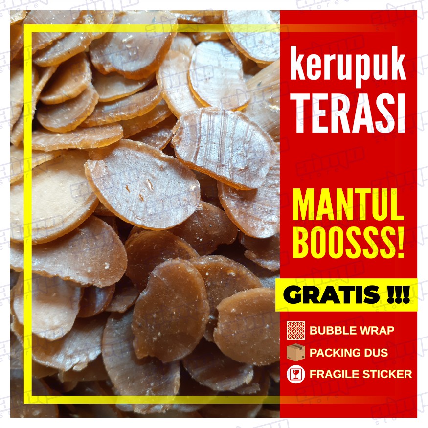 

KERUPUK TERASI ASLI Krupuk Tiga Berlian Mentah Coklat Rasa Bawang Gurih Enak Renyak Murah 250 gr