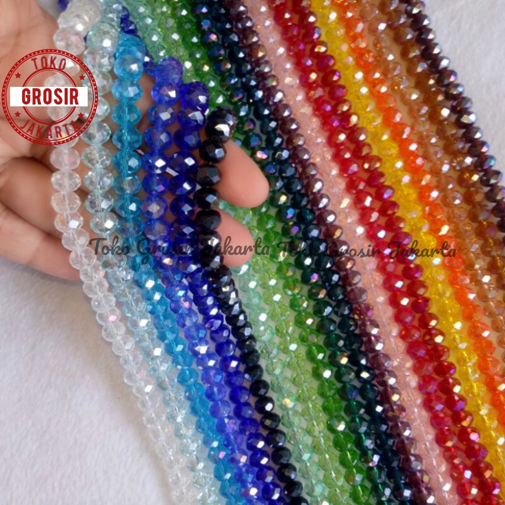 Kristal Ceko Bakpau Bening 4,6,8 Mm Bahan Membuat Kerajinan Kristal Ceko Bening