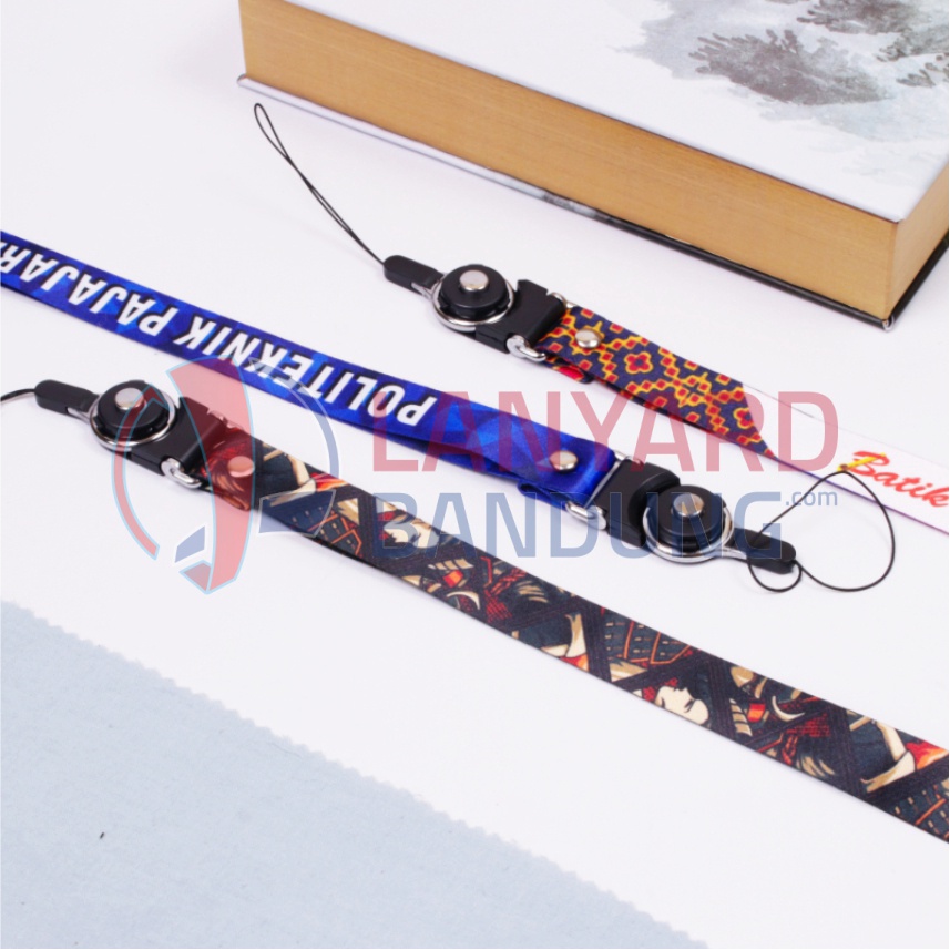 custom tali lanyard rotate HP print sublim 2cm cetak 2 muka  / tali idcard rotate HP printing dua cm cetak dua muka / nametag