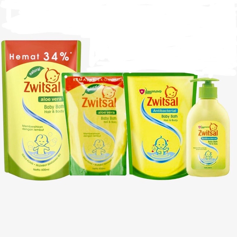 Zwitsal Natural Baby Bath 2 In 1 2in1 Hair &amp; Body 450ml 600ml 600 ml Anti Bacterial Rich honey