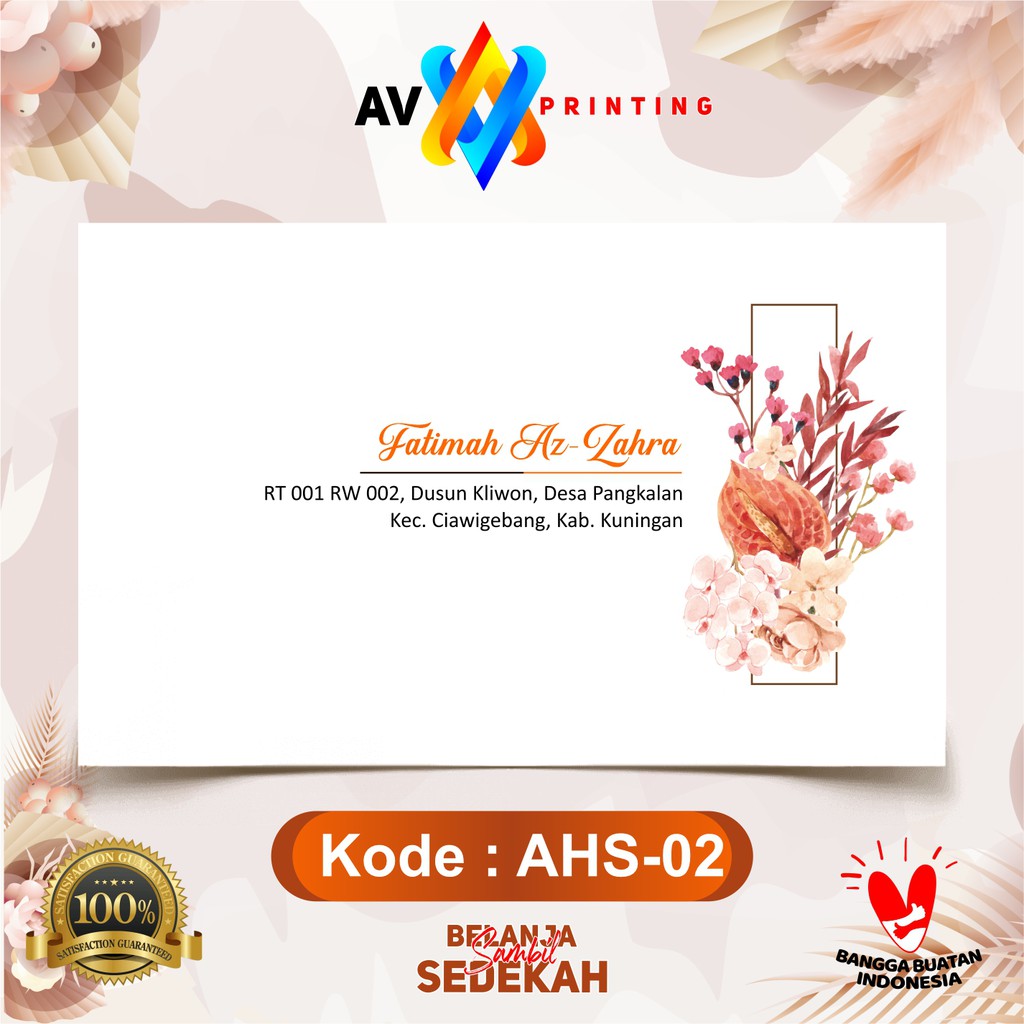 

Amplop Undangan Costume | Kode AHS-02