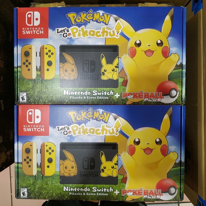 nintendo switch let's go pikachu console