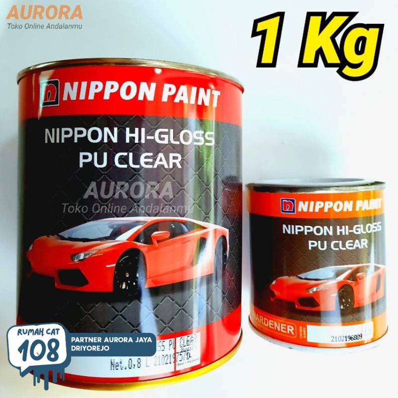Rumah Cat - CLEAR PU NIPPON HI GLOSS 1kg klir vernis pernis anti gores Rumah Cat Motor dan Mobil