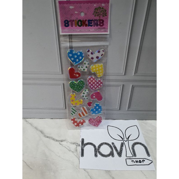 sticker anak/stiker fancy/STICKER 3D METALIK/tempelan-LOVE