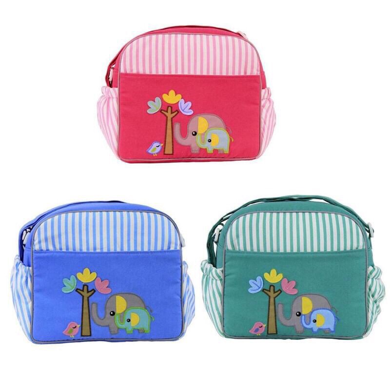 Omiland Tas Bayi Kecil-Medium Stripe Bordir Elephant Series OBT4225 4226 TAS MULTIFUNGSI PRAKTIS