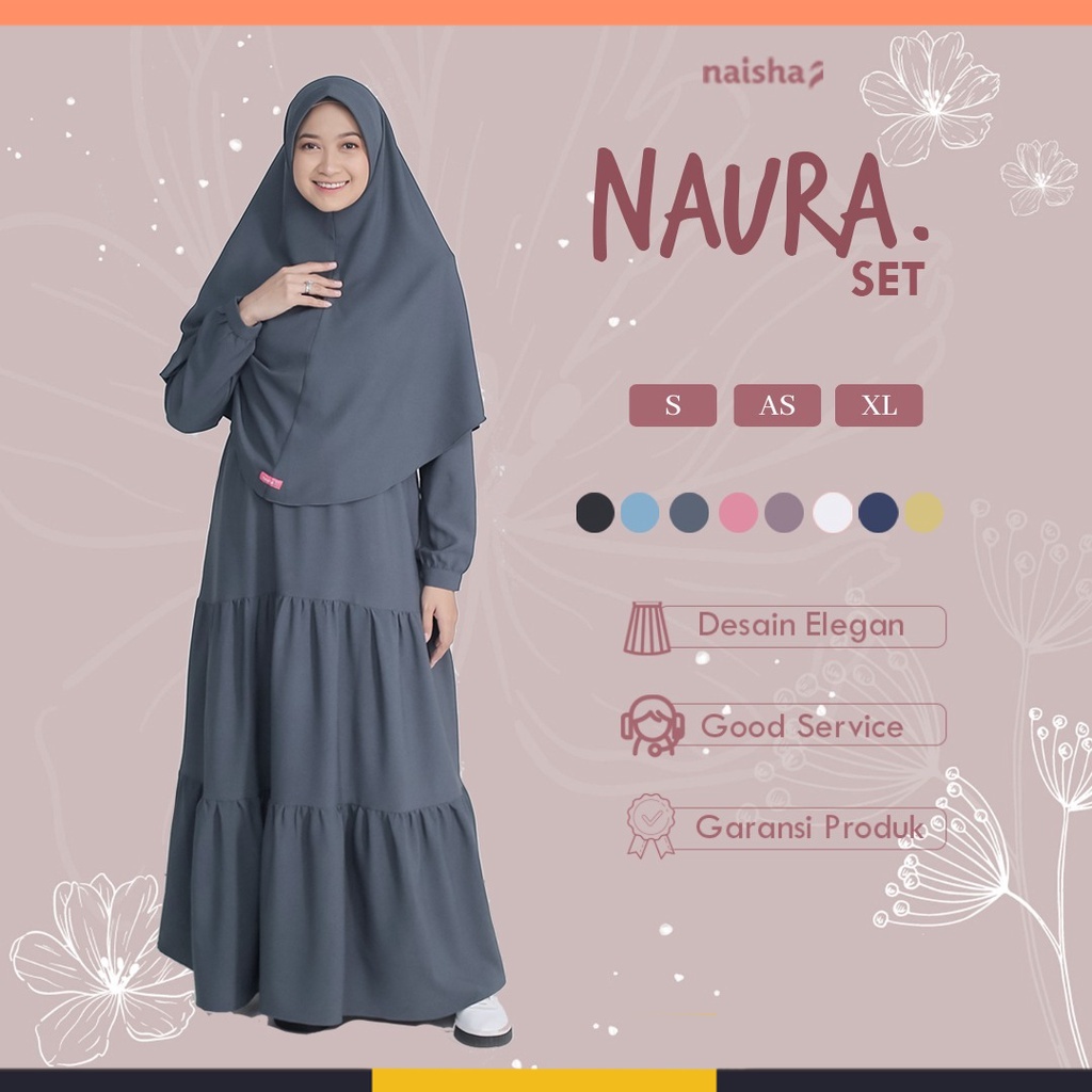 Gamis Set Naura + DInah Bergo