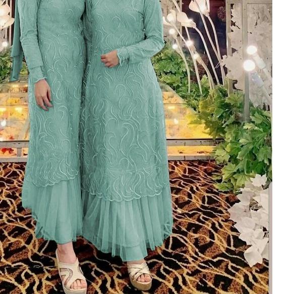 ♤ Maxi Geraldine /Maxi Aldine /Gamis Tille Mutiara /Gamis Motif Bordir Import ➧