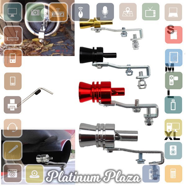 OTOHEROES Penyiul Turbo Palsu Knalpot Mobil Whistler Exhaust Muffler Size M 24mm - TUR0`2L8OCZ-- Red