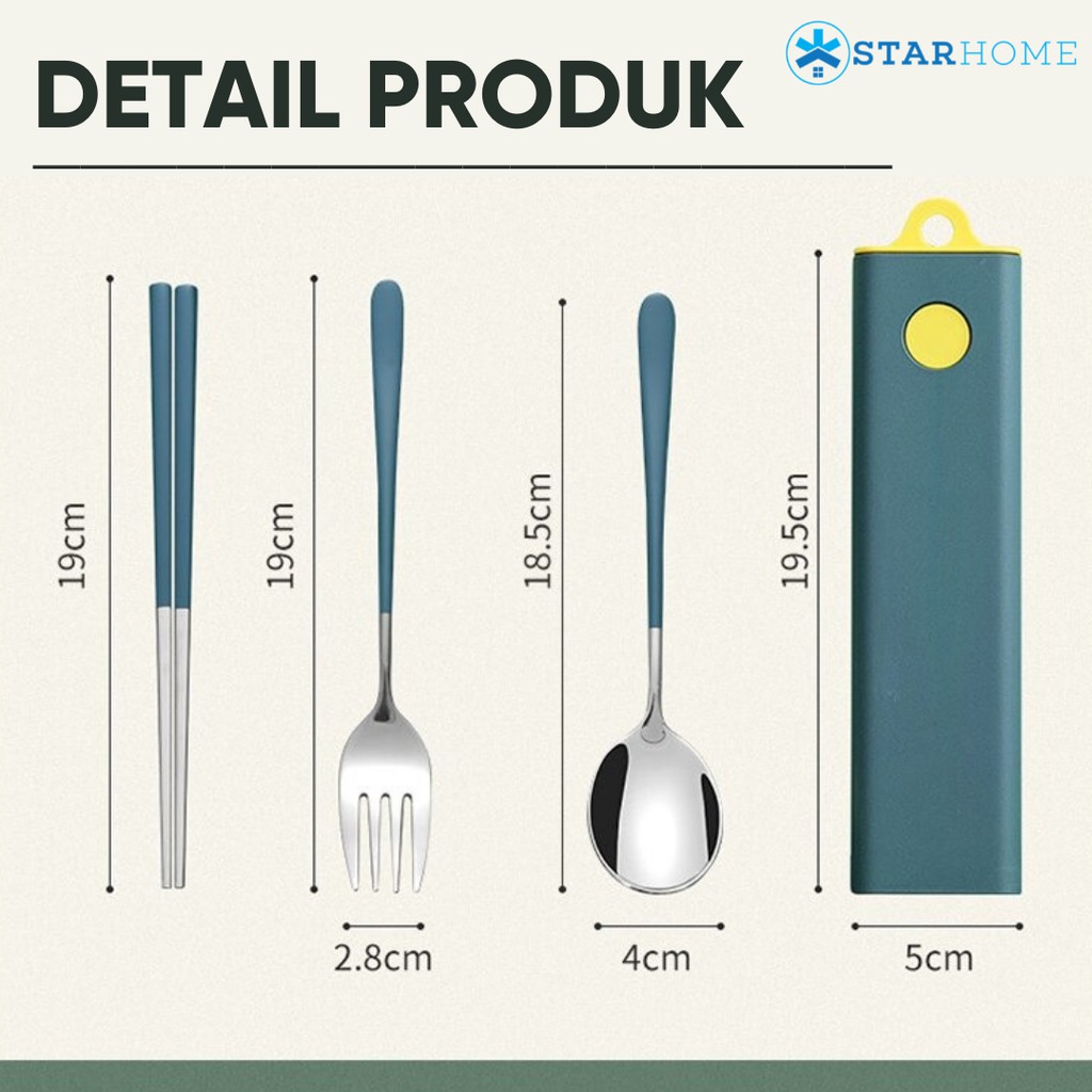 Sendok Set Korea Sendok Makan Garpu Sumpit Stainless StarHome Sendok Stainless Sendok Korea Set KTK