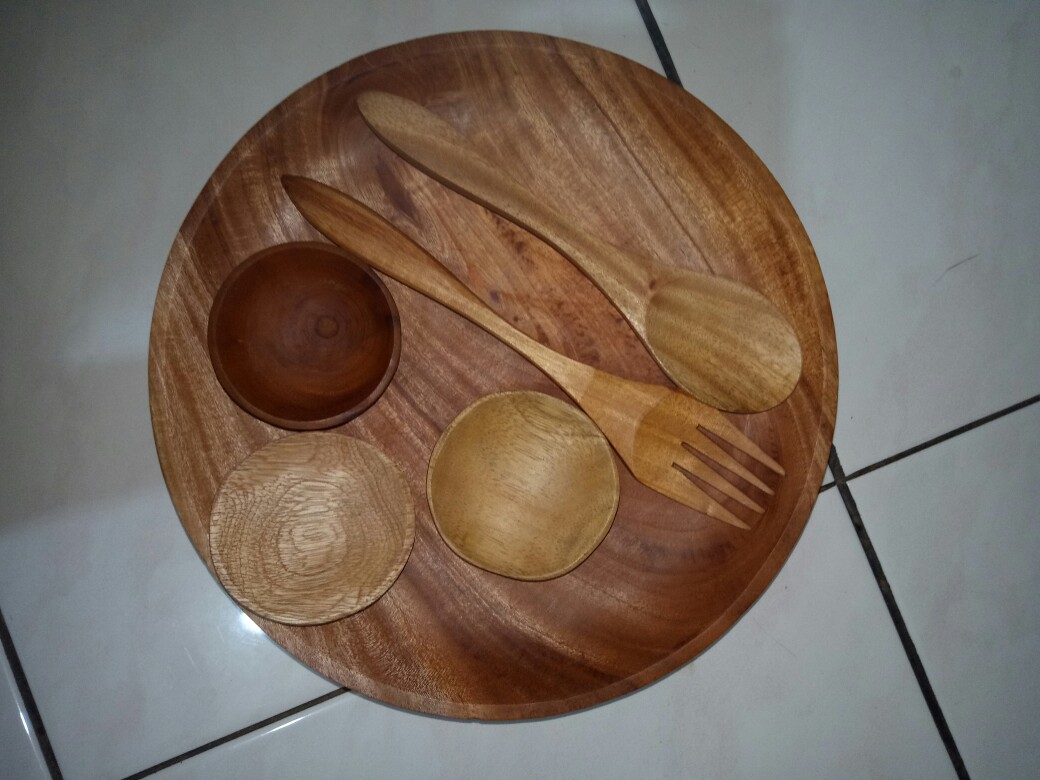 Paket 20 Pcs Mangkok Sambel Kayu Mahoni 6 Cm