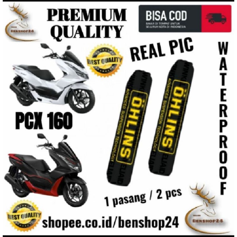 Sarung shock breaker dan cover shock belakang Motor Universal Bahan Nylon Anti Air ojlins  showa Arga satuan ya gan