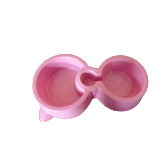 Tempat Makan Minum Kucing Otomatis 2 Lubang Pet Feeder Double Plate 2in1 Otomatis Murah FEZONE