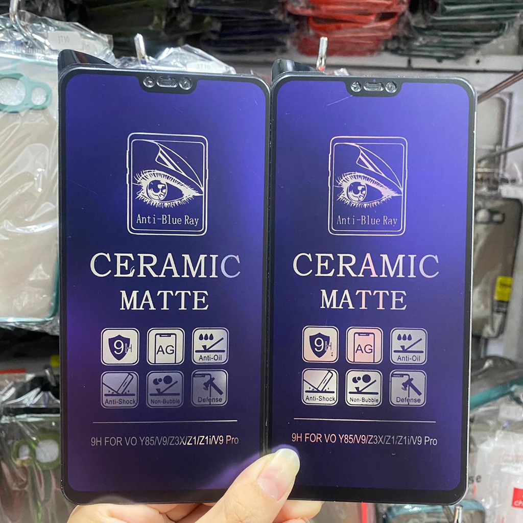 Vivo V9 Ceramic Matte Blue Ray Screen Guard Anti Radiasi Full Cover