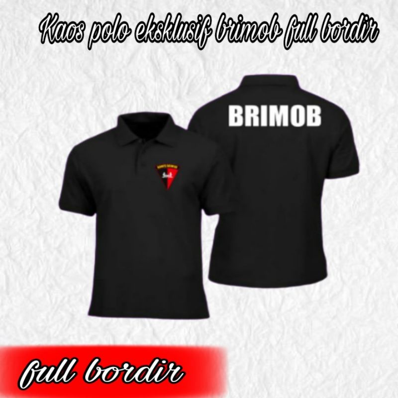 Kaos polo eksklusif brimob/baju polo eksklusif brimob full bordir/kaos brimob/baju brimob/full bordir