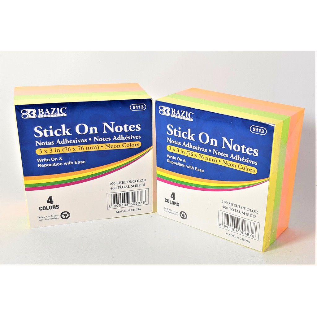 

STICKY NOTES TUMPUK MEMO TEMPEL MEJA ISI 400 LEMBAR WARNA 76 X76 STICK NOTES NEON COLOR