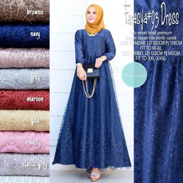 [ SALE ] TERBARU GAMIS NIBRAS NBRS NB A81 WARNA LILAC DAN MOCCA XS - XXL / DRESS DEWASA OOTD CASUAL KEKINIAN KEREN GAMIS PESTA MUSLIMAH BRUKAT FLOWER TILE BAJU MUSLIM KONDANGAN BRIDESMAID KEKINIAN GAMIS REMAJA TERBARU 2021 | GAMIS KONDANGAN MODEL TERBARU-NAVY