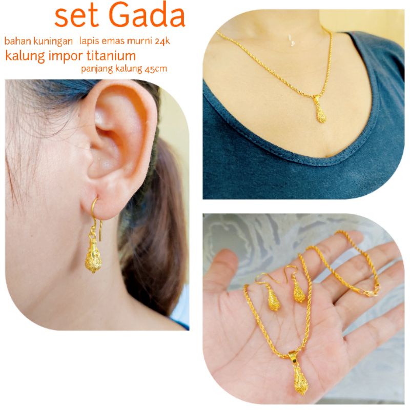 anting Gada replika motif emas