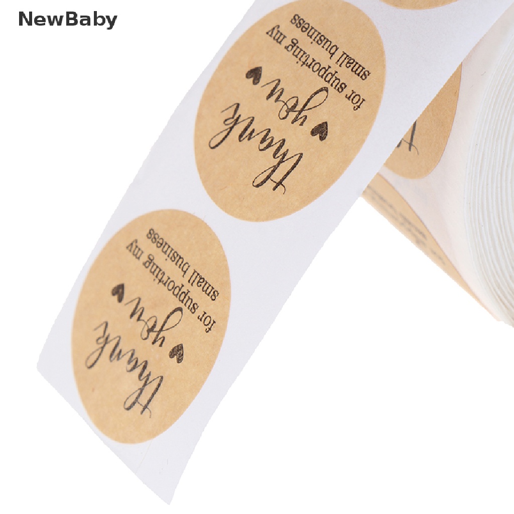 NewBaby 500PCs/roll Handmade Thank You Stickers Paper Label  Round Stationery Decor ID