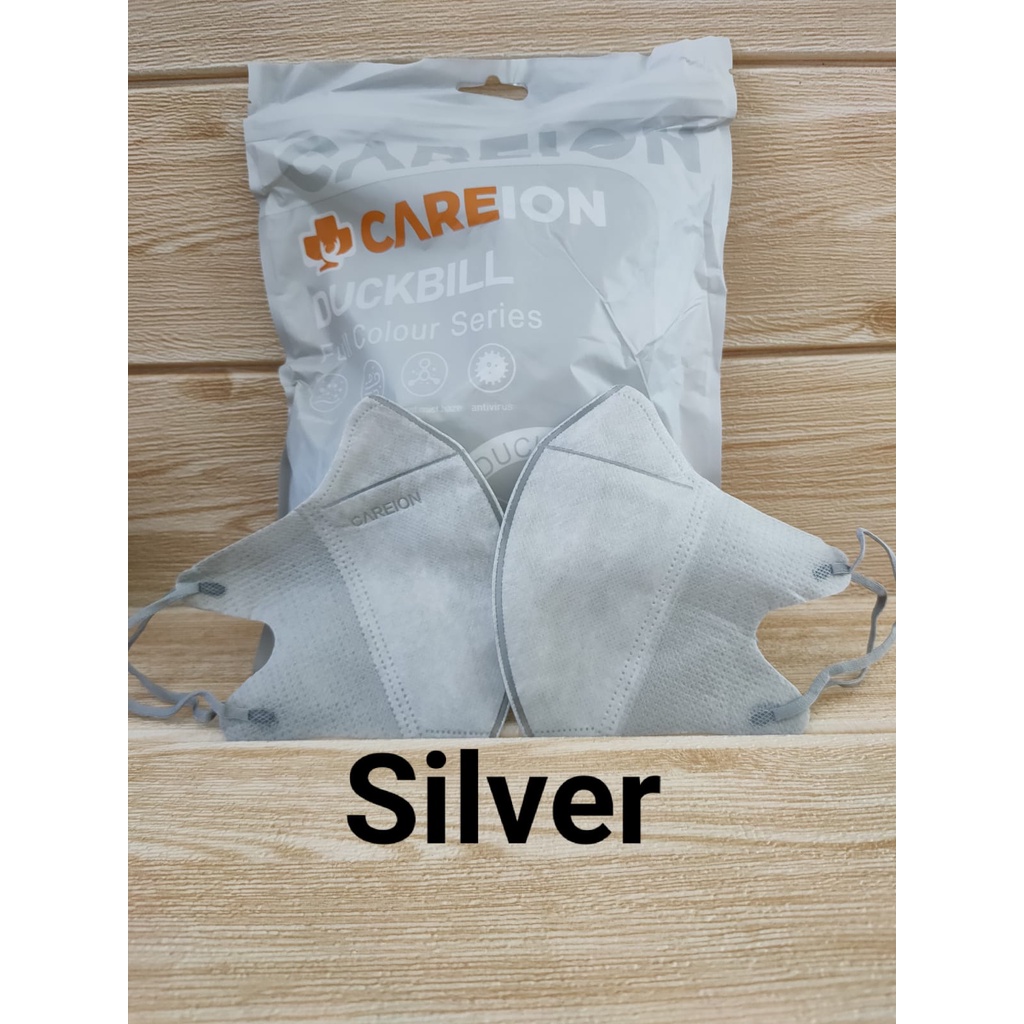 MASKER DUCKBILL CAREION FACEMASK WARNA ISI 50PC-DB SERIES SILVER