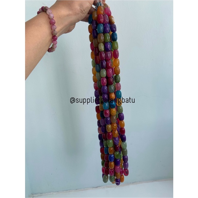 batu alam Penden tabung candy onyx 2 x 1,5 cm multicolour obsidian