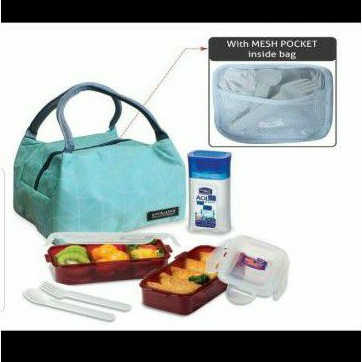 Lock &amp; Lock Lunch Box 3pcs - HPL758 Wadah makanan Tosca Navy Kotak Bekal Anak murah Lock n Lock