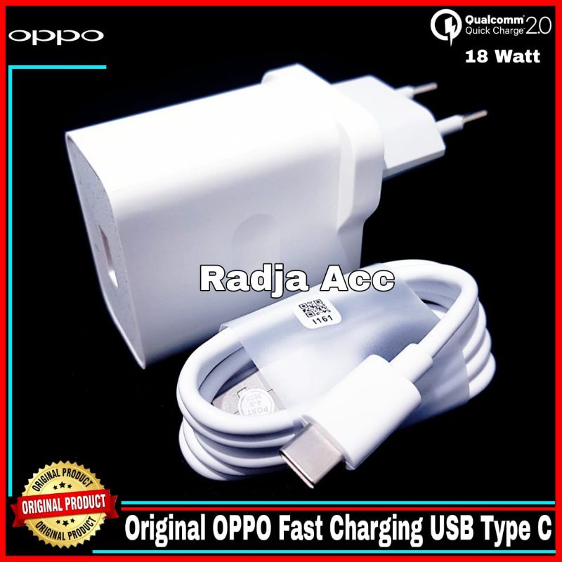 Charger Oppo A55 USB C ORIGINAL 100% Fast Charging Type C 18 Watt