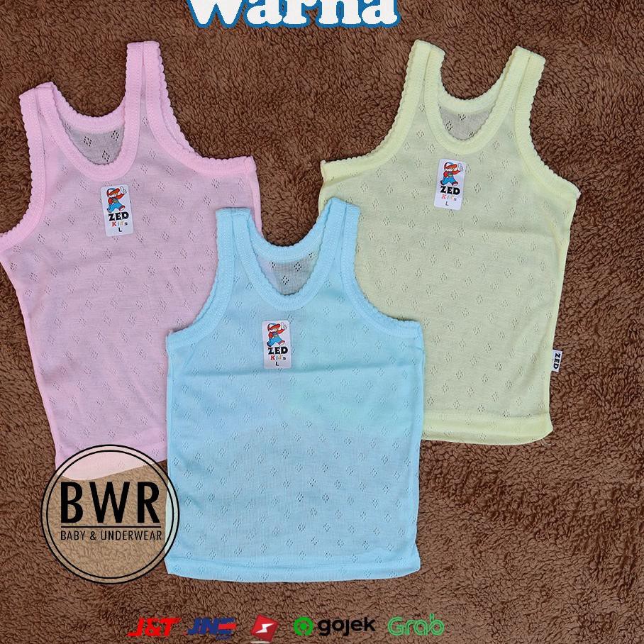 ✫ [6pcs] SINGLET ZED KIDS berpori [ II A2-G2/A3-G3 ] singlet bayi bolong kaos dalam bayi dan anak ❆