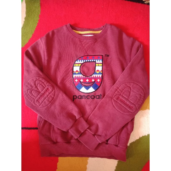 crewneck pancoat 2pcs maron dan biru