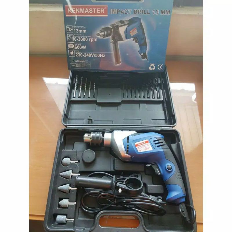 KENMASTER Mesin Bor Kayu Besi Beton Listrik Elektrik 13 mm