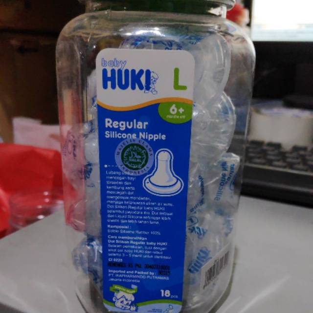 HUKI DOT REGULAR/ORTHODONTIC (GEPENG) SILICONE NIPPLE S M L