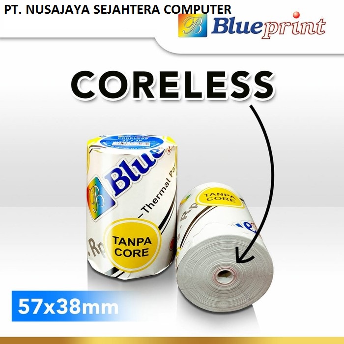 

Kertas Thermal / Kasir / Struk PPOB BLUEPRINT 57x38 1 Roll