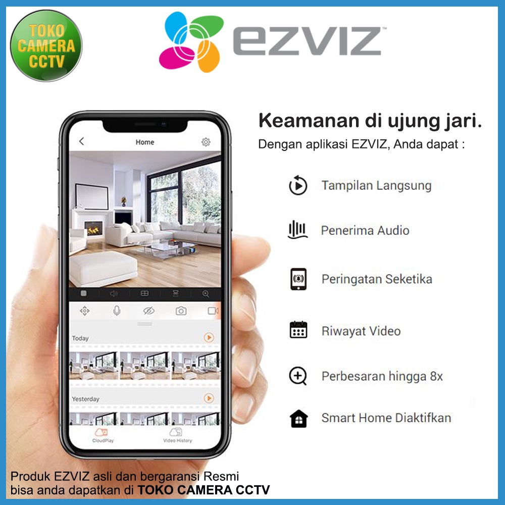 CCTV WIFI KAMERA IP CAMERA EZVIZ BC1C DENGAN SOLAR PANEL