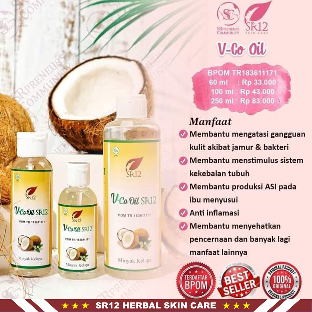 Minyak VCO SR12 | VCO Oil SR12 Herbal Netto 250ml | Memperkuat Imun Tubuh | Menjaga Kesehatan