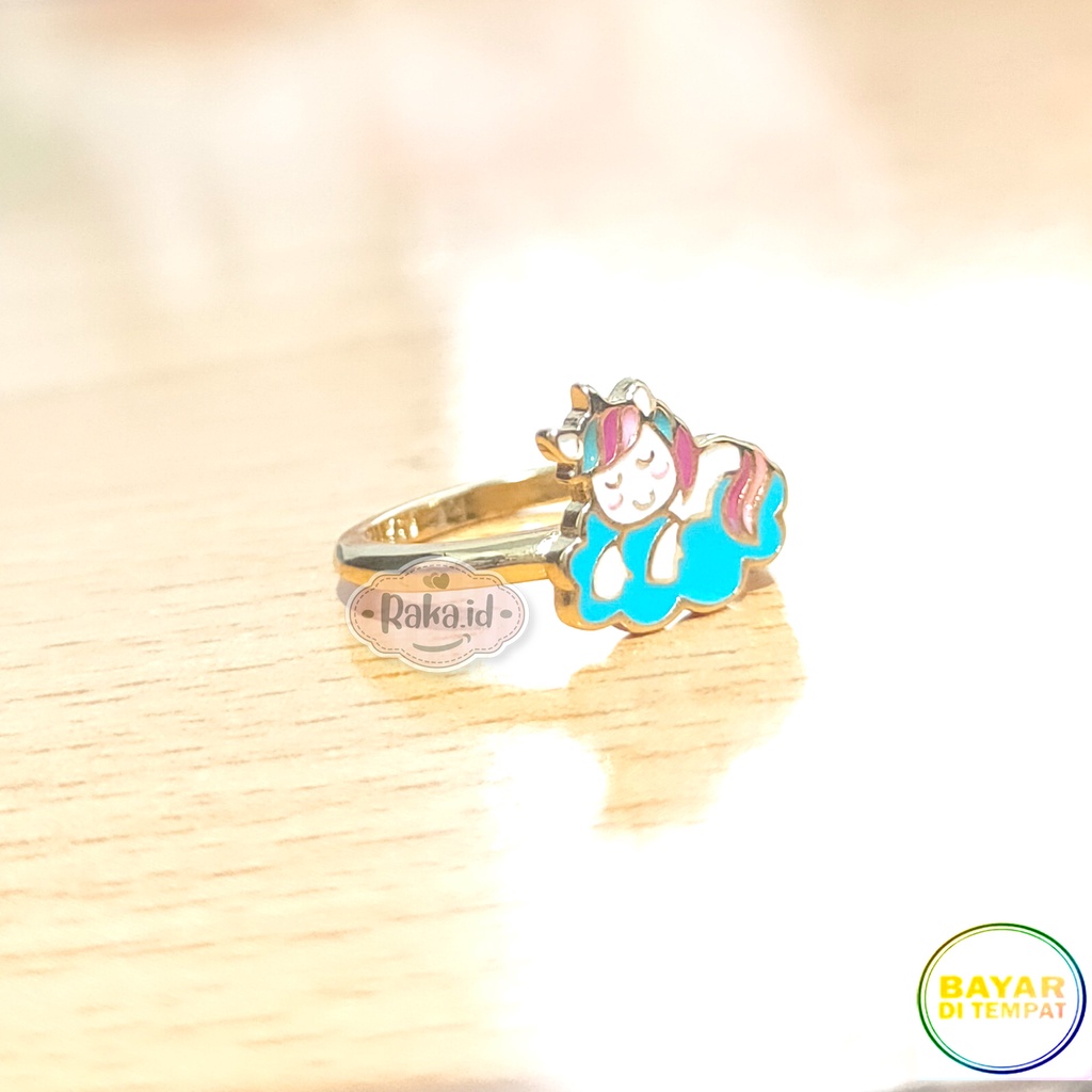 Cincin Anak Unicorn Sleeping Perhiasan Cantik Anak Lapis Emas 18k 799