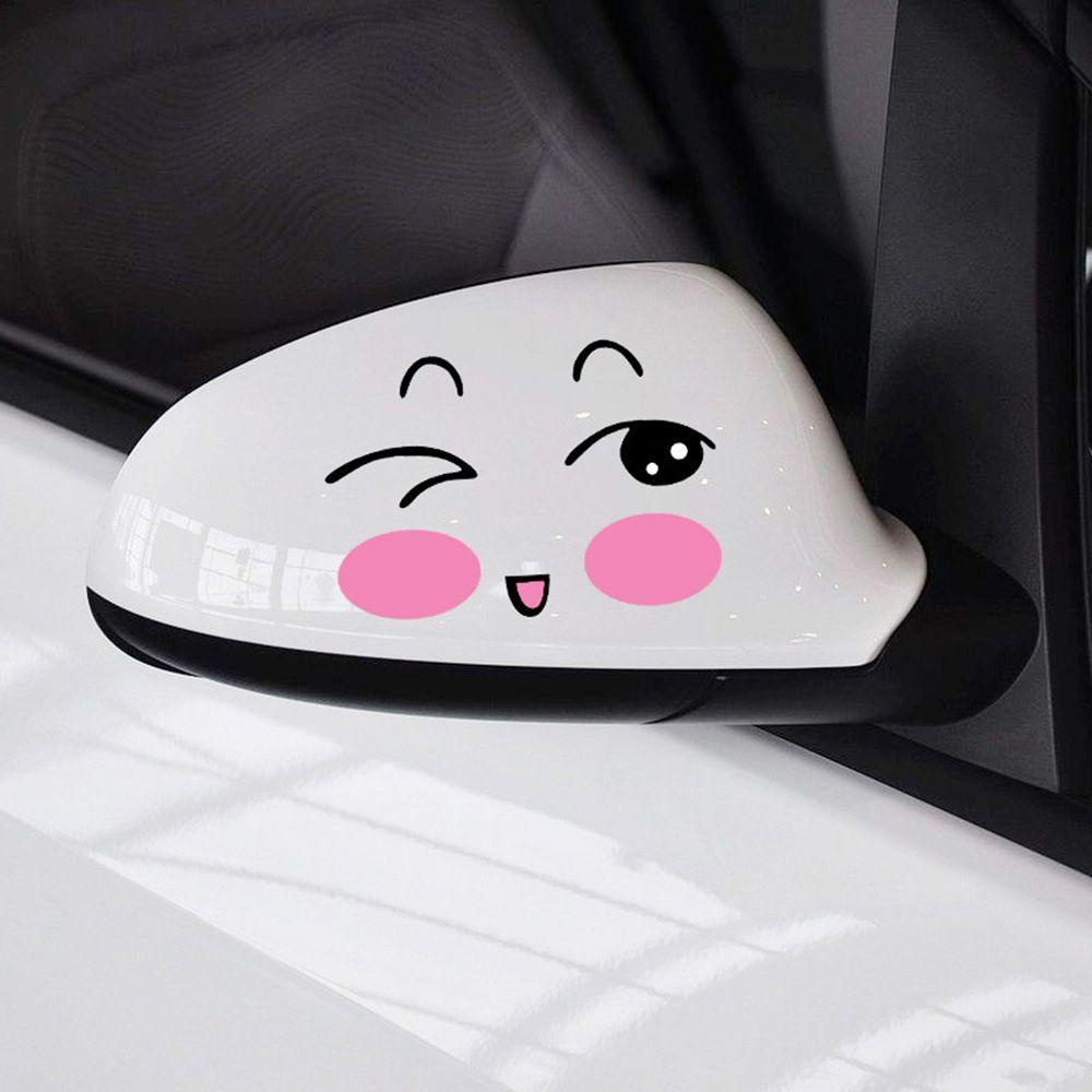 Populer Stiker Mobil Smile Kreatif Lucu Indah Stiker Spion