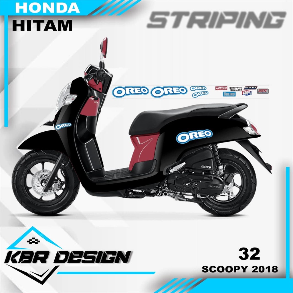 SCOOPY 2018 (cod) stiker motor striping SCOOPY 2018 motor honda motor sticker variasi Racing 32
