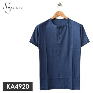  Kaos  Polos  Kancing Pendek Pria kaos  Distro Henley keren  