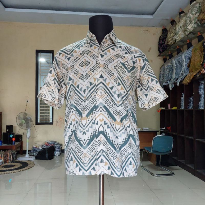 JUMBO BATIK WANITA  MODERN ASJ SA HRB026 Kenongo Kemeja Tosca