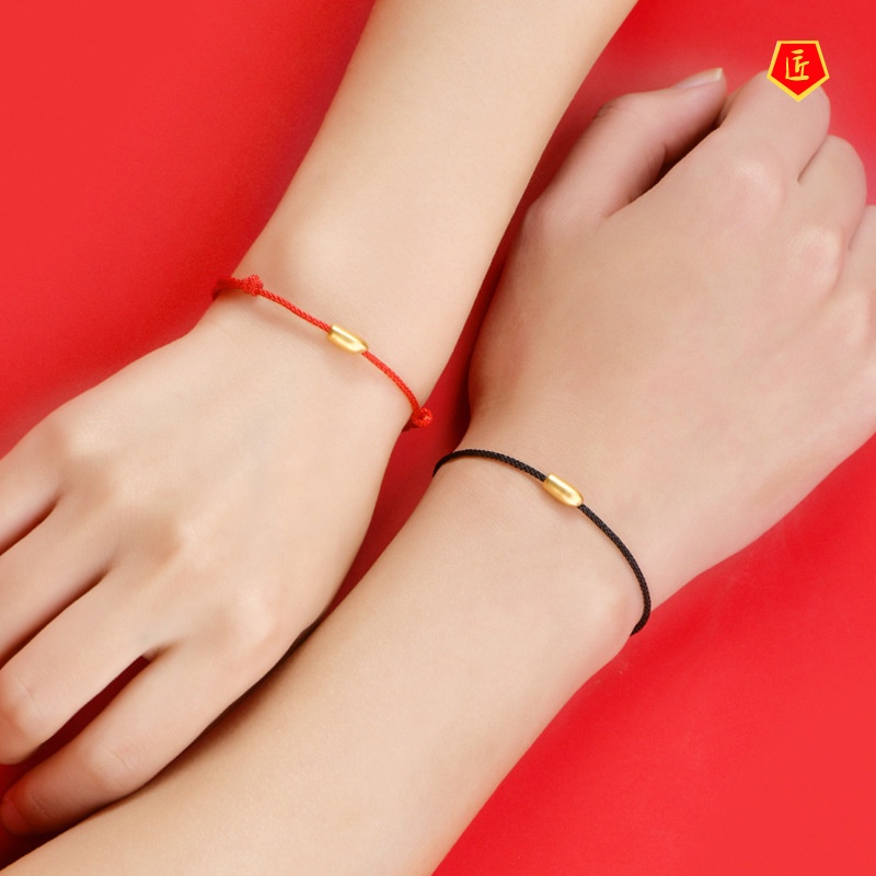 [Ready Stock]Little Golden Beans Red Rope Bracelet Couple Accessories