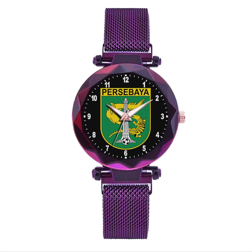 Jam Tangan Wanita Custom - Bonita PERSEBAYA MOTIF 4 Free Box &amp; Batre Cadangan