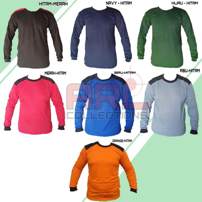 BAJU KAOS T-SHIRT LENGAN PANJANG POLOS COMBINASI/KAOS DEKCER LENGAN PANJANG LAPANGAN