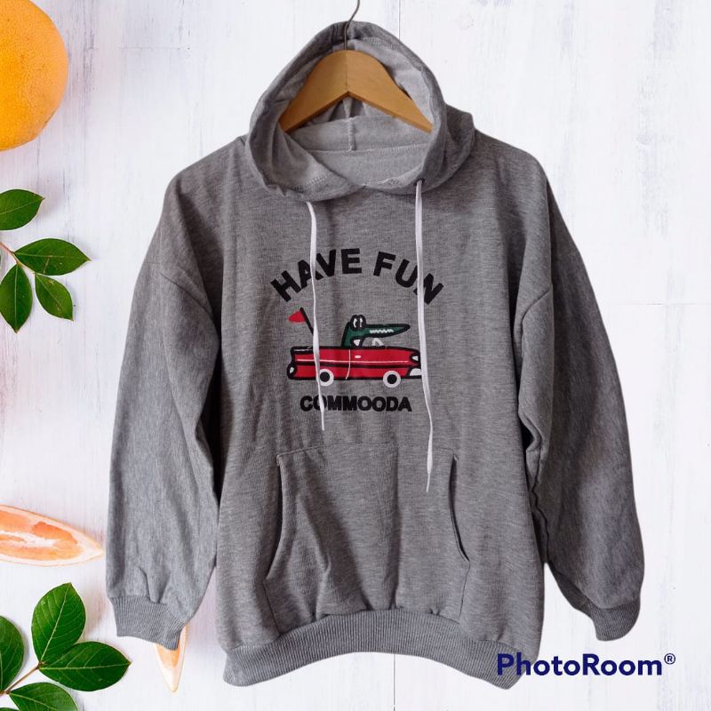 Hoodie Wanita Pria Have Fun Bahan Fleece